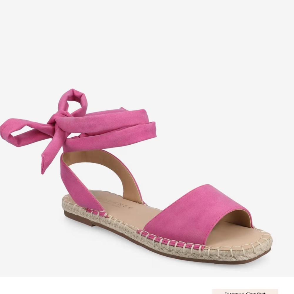 DSW $49 Pink Espadrille Wrap Tie Sandals sz 8
